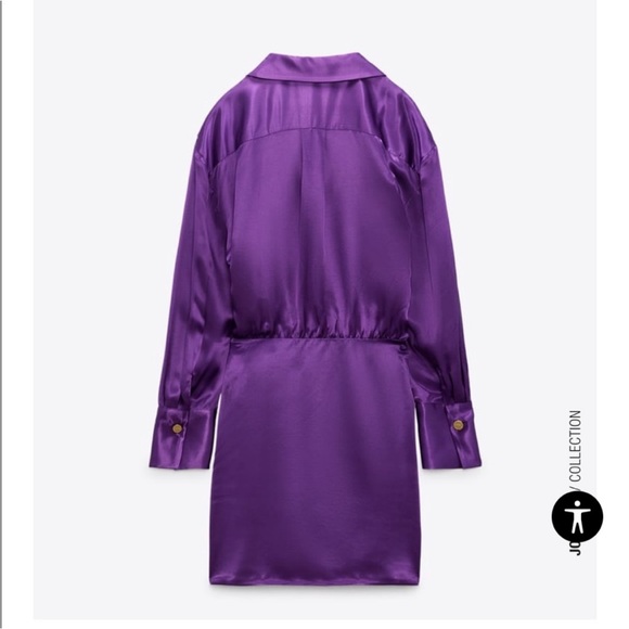 Zara purple satin tie side mini dress - Picture 8 of 13
